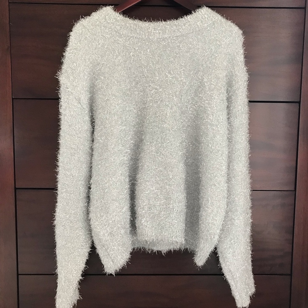 {H&M} Metallic Silver Sweater